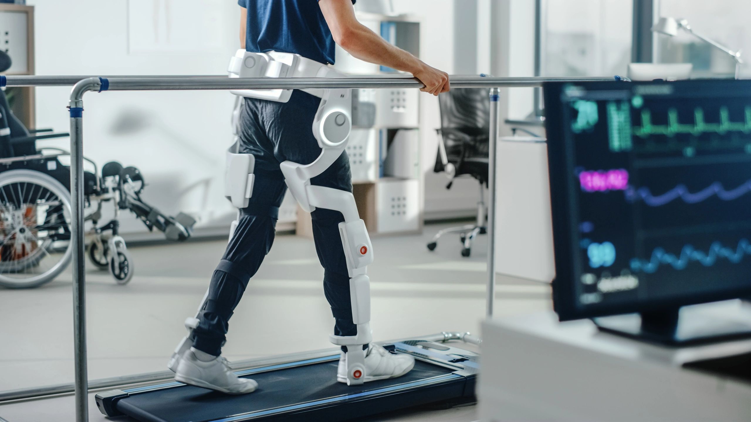 Close-up of a neurological rehabilitation device